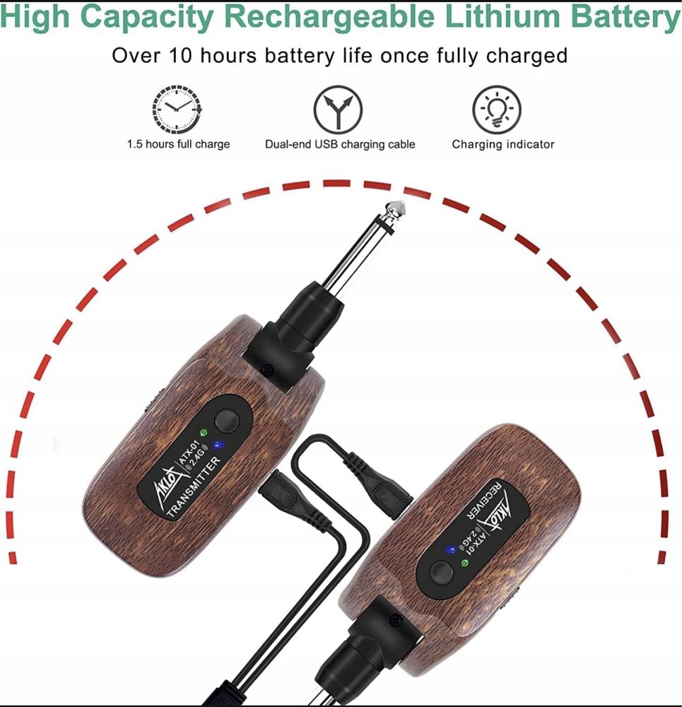 Ammoon System Bezprzewodowy Do Gitary Transmiter