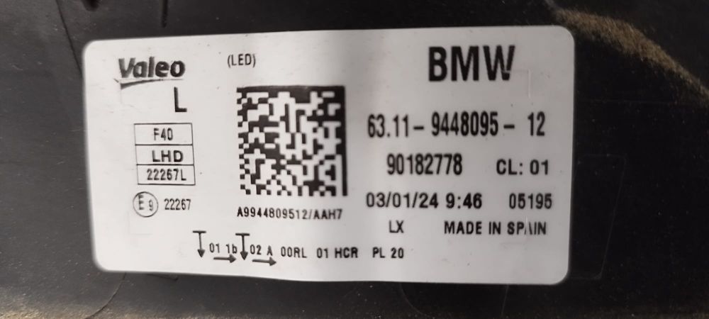 Farol BMW serie 1 f40