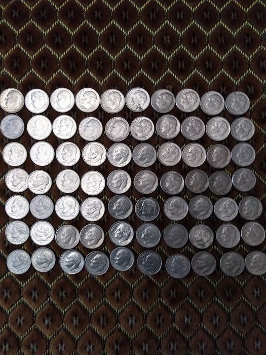 Коллекция монет One dime.За весь лот 1580 грн.Из 70 монет.