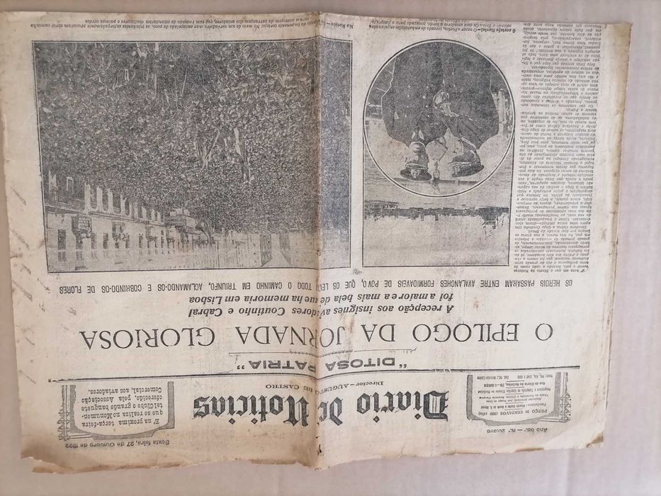 Histórica Recepção a GAGO COUTINHO e SACADURA CABRAL 1922 D. Notícias