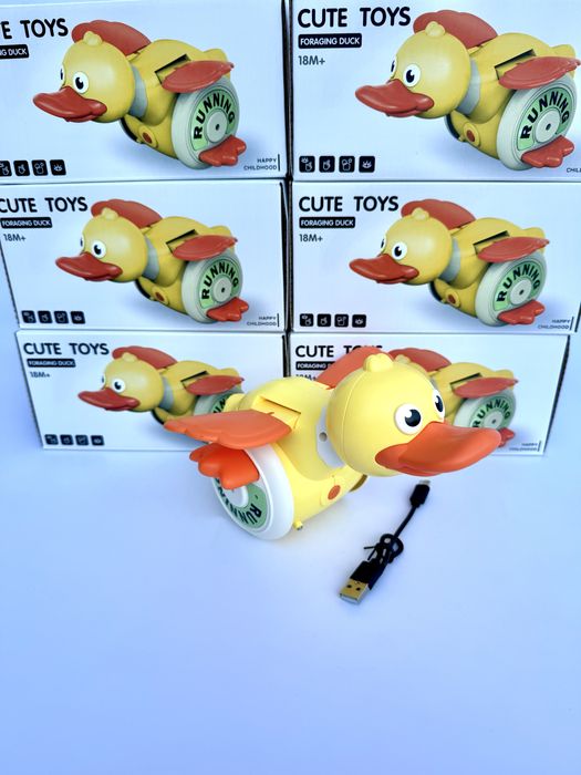 Інтерактивна іграшка-качка з USB, рухається, світиться, музика