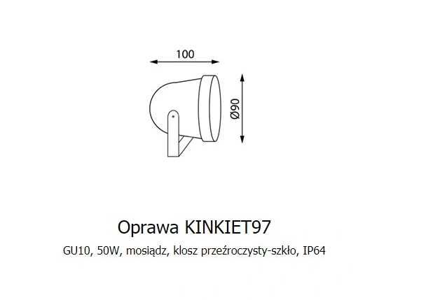 Oprawa oświetleniowa ścienna, kinkiet, mosiądz Eurohandel A97 50W GU10