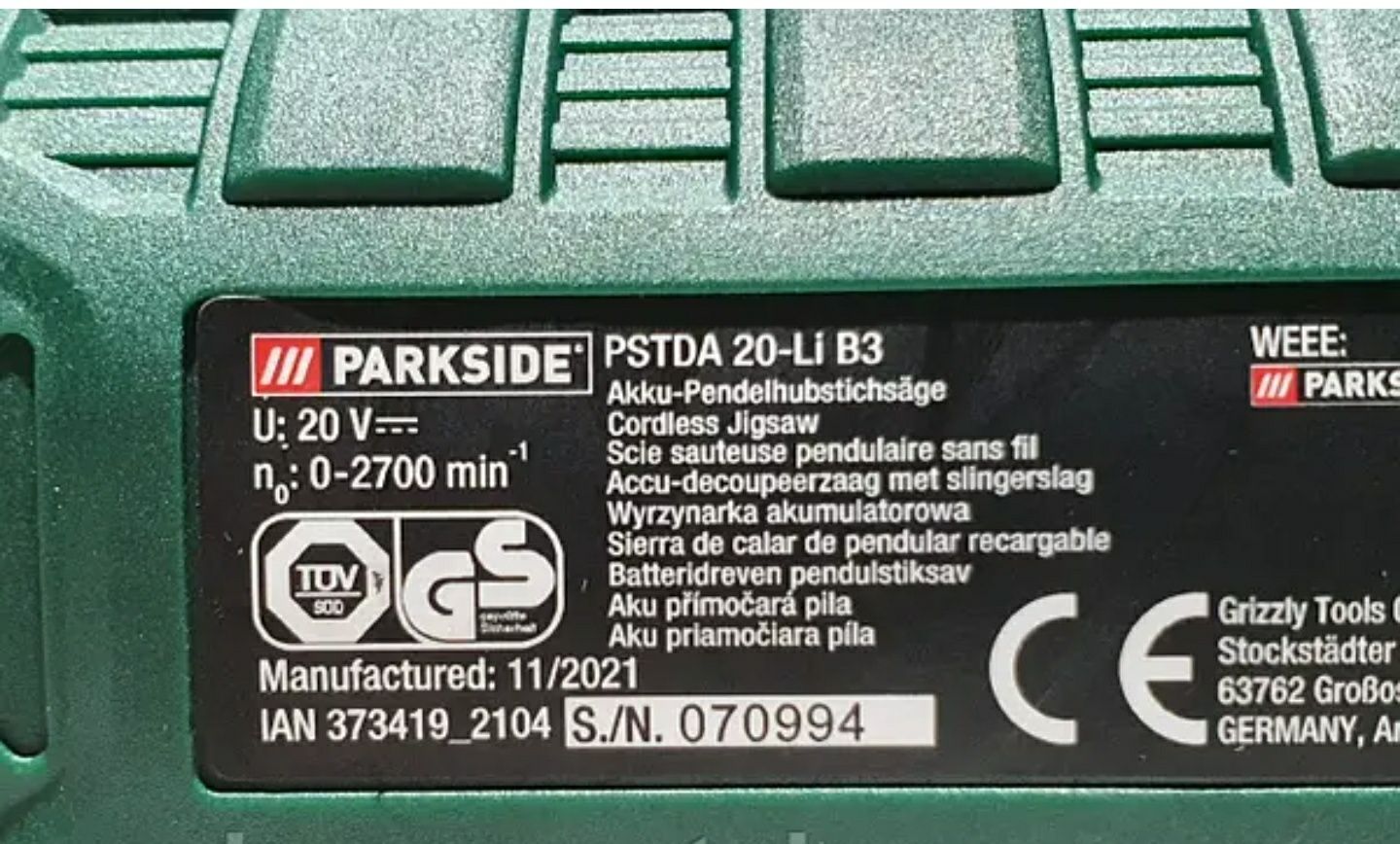 НОВ аккумуляторный лобзик сГермании Parkside PSTDA 20 V /електролобзик
