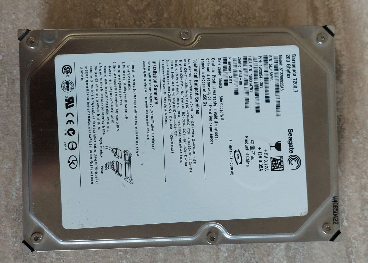 Жорсткий диск HDD 3.5" 500GB / 200GB  7200RPM