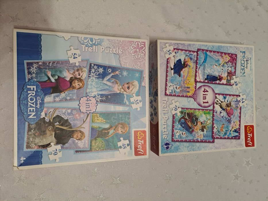 Puzzle Trefl Frozen, Kraina Lodu 4w1 dwa zestawy