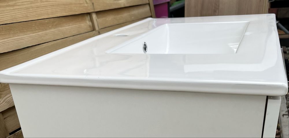 Duża umywalka ceramiczna. Sensea. Szerokosc 81cm, głębokość 46cm