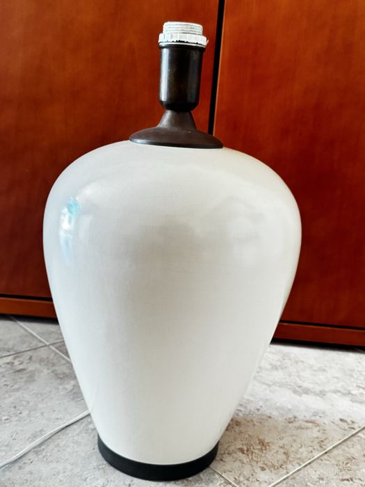 Base candeeiro em ceramica branca 50cm