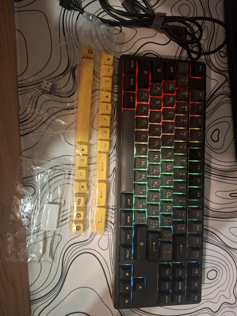 Клавиатура Akko 5087b plus v3 cream yellow