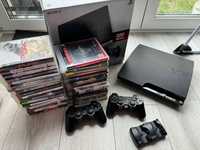 Konsola ps3 playstation 3 2 pady ladowarka okablowanie ponad 30 gier