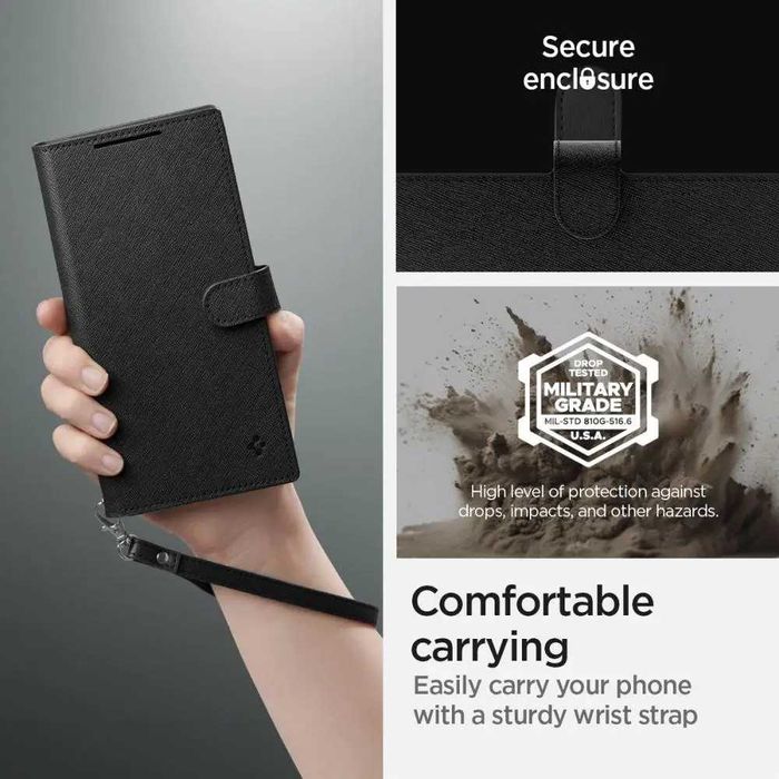 Чехол-книжка Spigen Wallet S Plus для Samsung Galaxy S24 Ultra Black