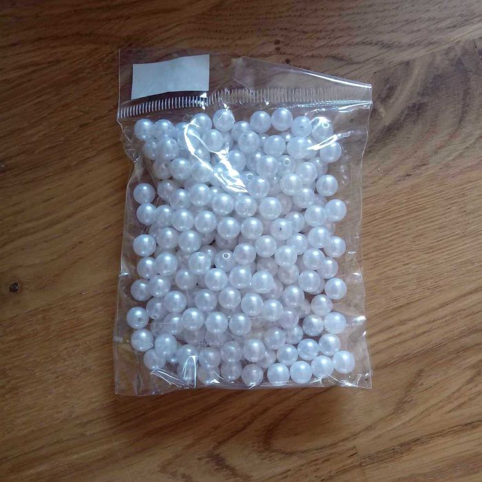 Perełki, koraliki, do rękodzieła, białe