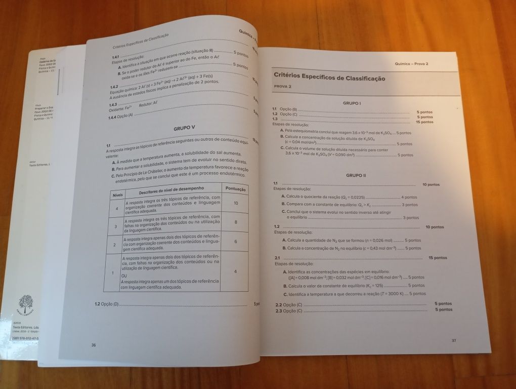 Livro escolar de físico-química