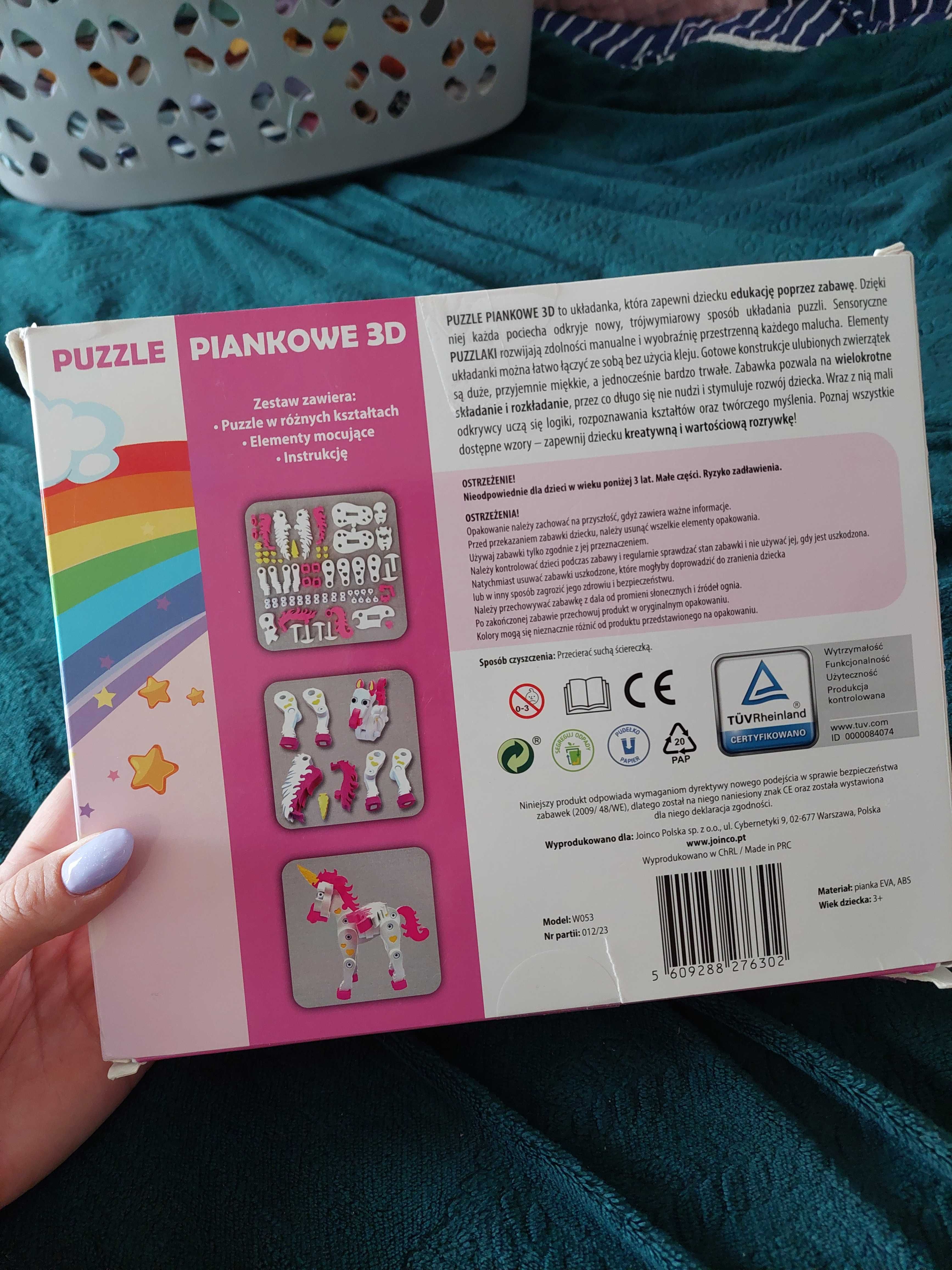 Puzzle 3 D jednorożec