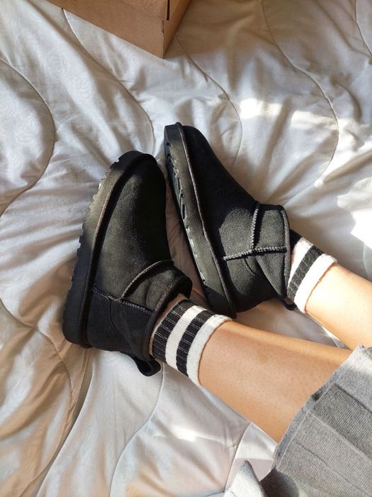 Угги Мужские UGG Ultra Mini Black (Замша)