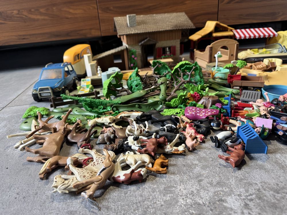 Playmobil dom samochód z przyczepą dla konia łódka stadnina farma