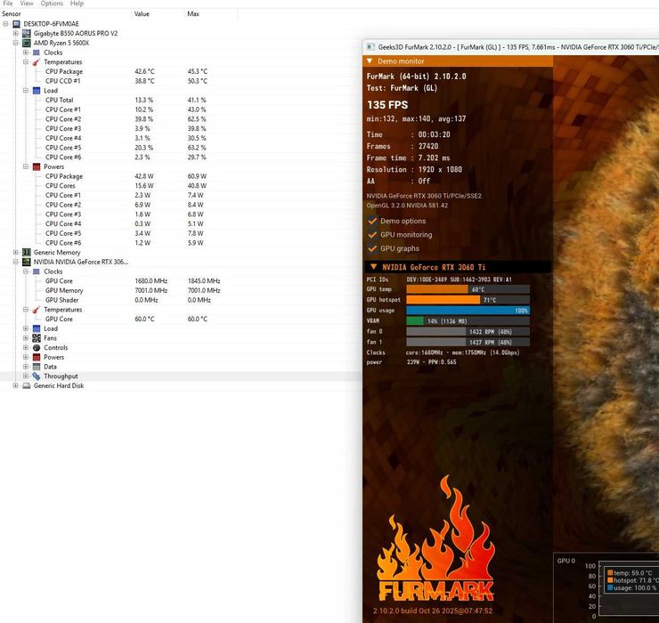 PC Gaming– RTX 3060 Ti Gaming Trio Z, Ryzen 5 5600X 16GB RAM, SSD 1TB