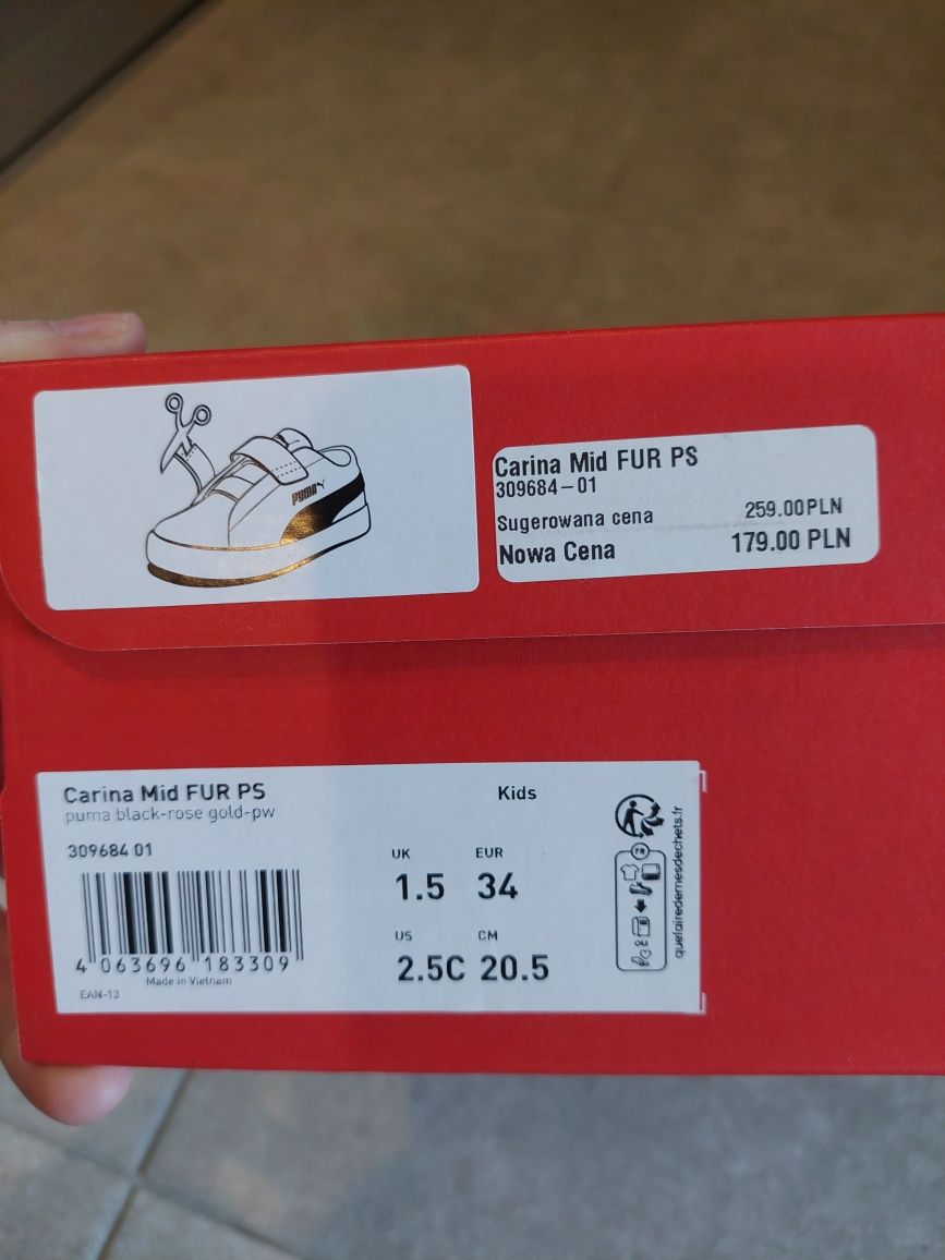 Buty puma 34 lekko ocieplone