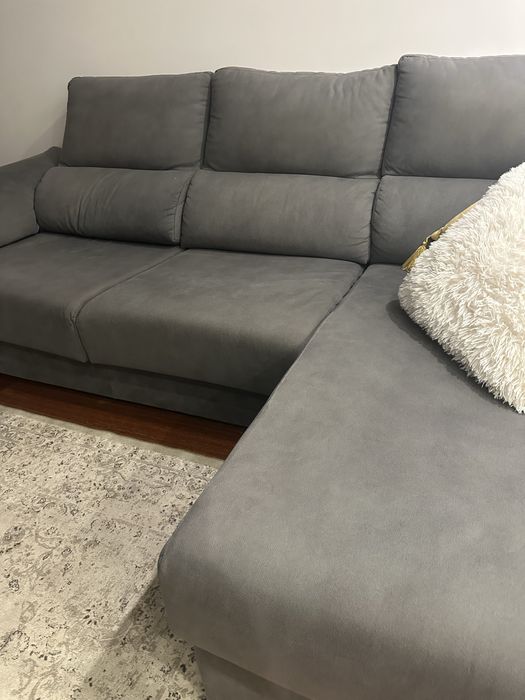 Sofa com chaise long (3x) impermeabilizado
