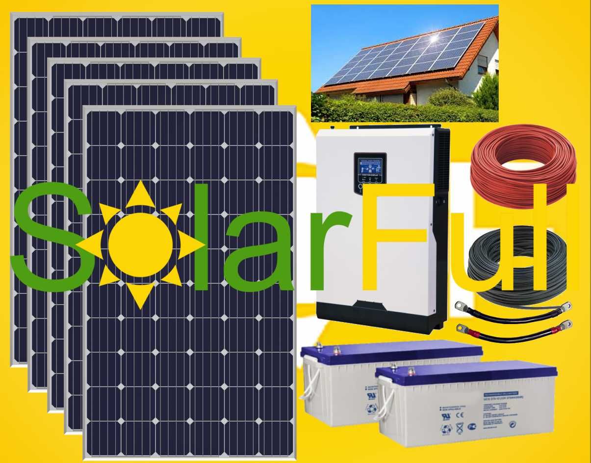 Kit – 3.000w habitação painel fotovoltaico solar pico 6 kw Prd. 1400wh