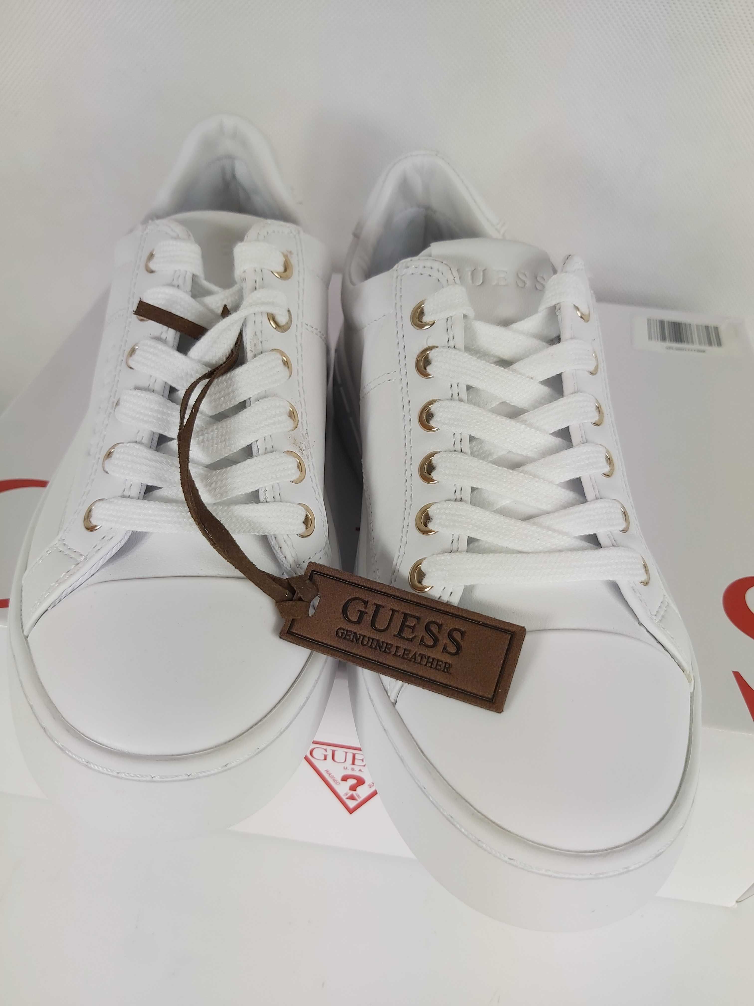 SP Nowe skórzane sneakersy GUESS białe trampki 35 a261