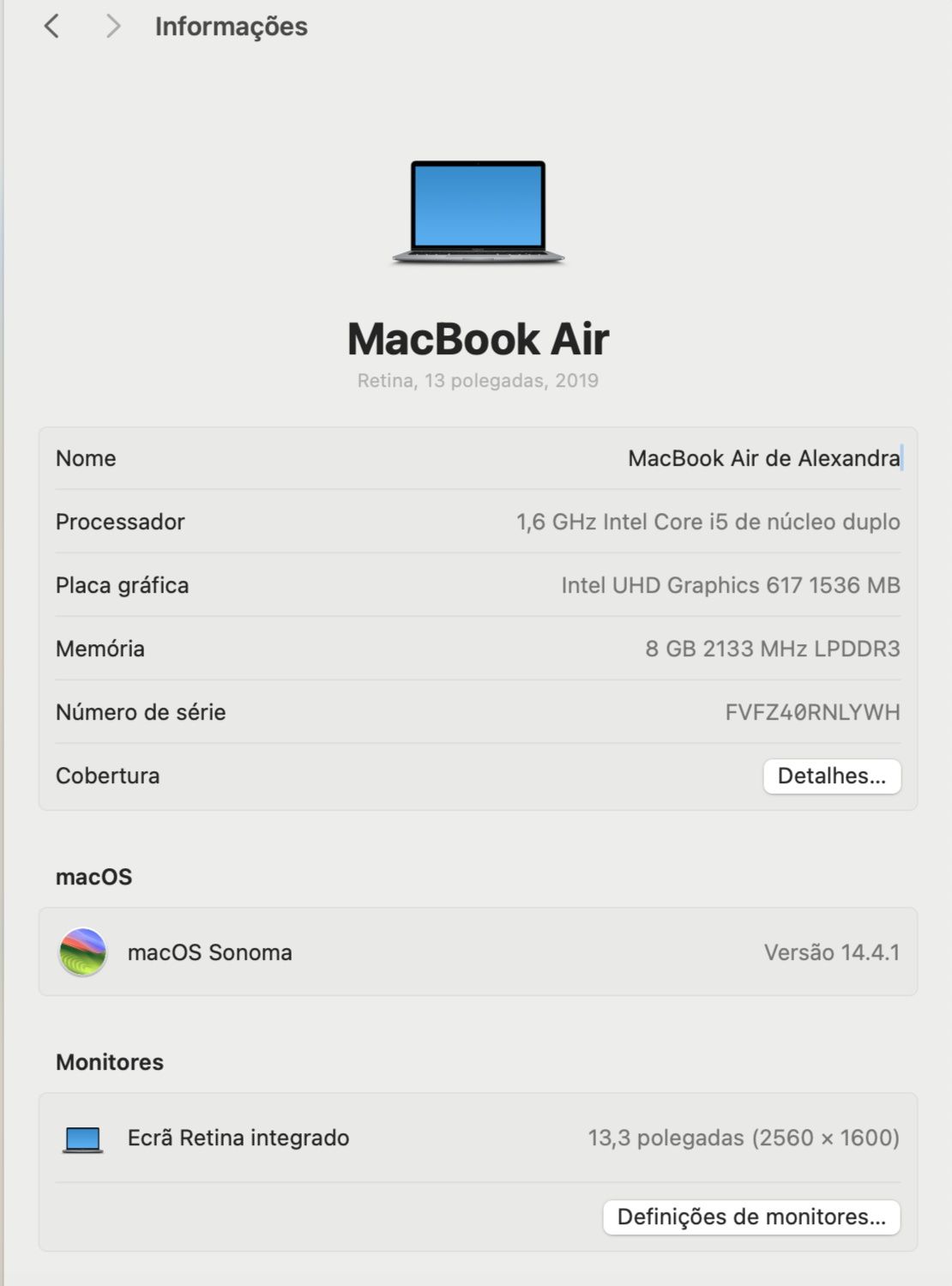 Vendo Macbook Air de 2019