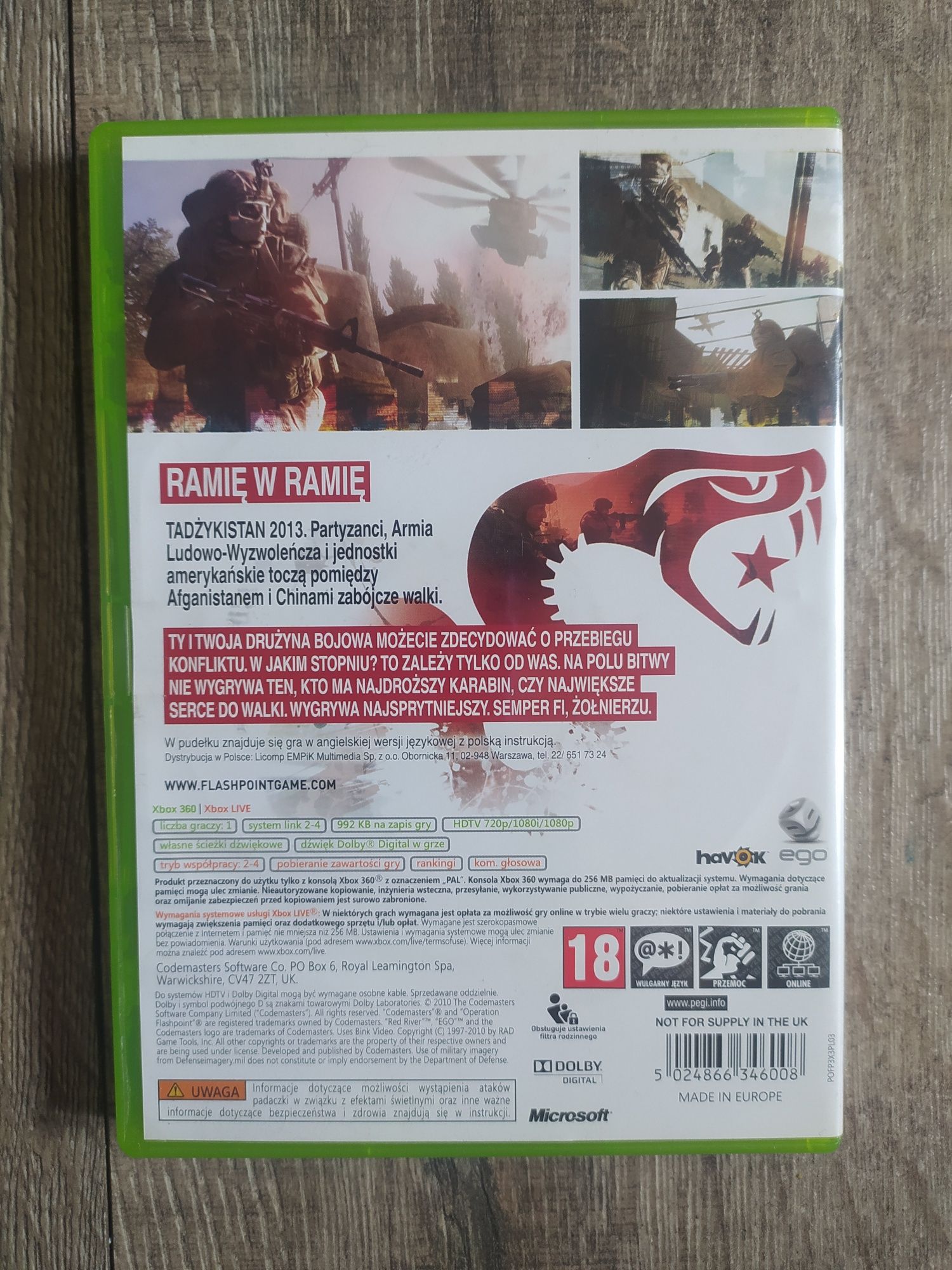 Gra Xbox 360 Operation Flashpoint Red River PL Wysyłka