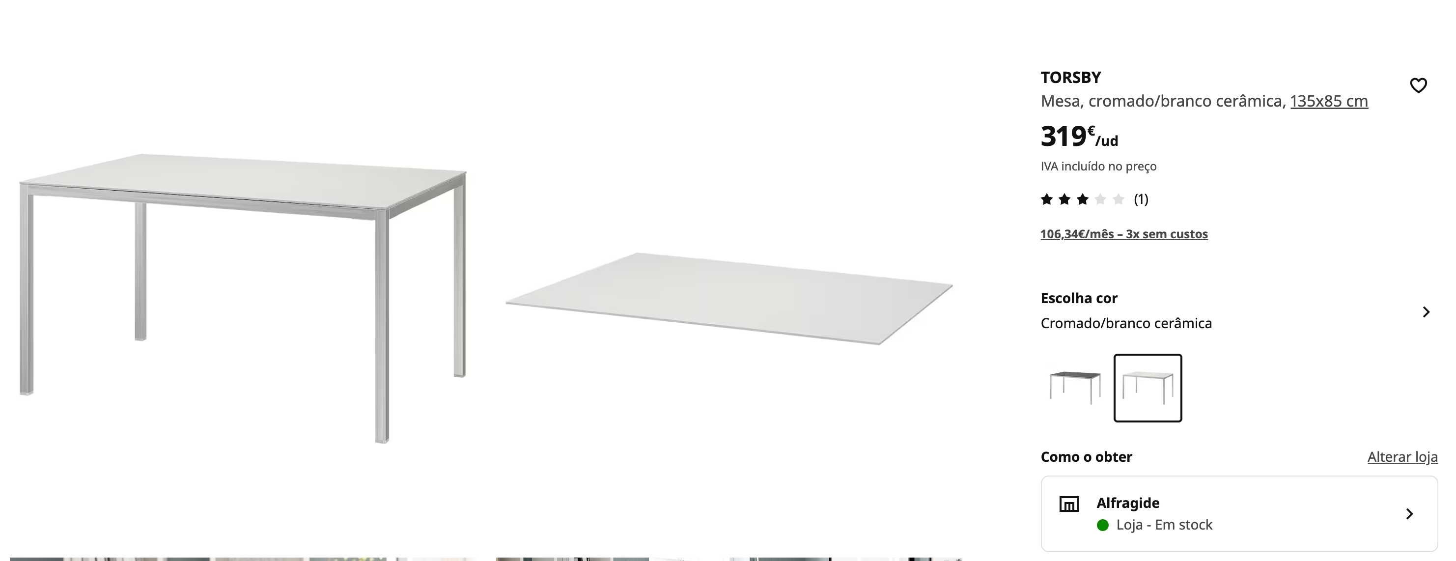 Mesa Cozinha IKEA 135x85