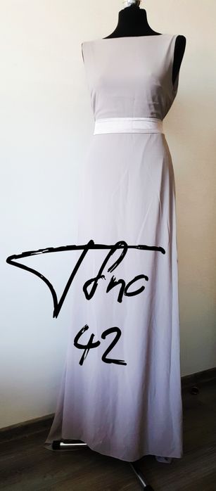 Tfnc  Liliowa maxi sukienka 42 tren kokarda wesele sylwester druhna