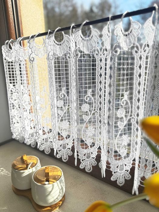 Zazdrostka Gipiura Biała Firanka Do Pokoju Do Kuchni Na Wymiar 40 wys