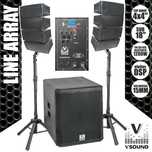 SISTEMA LINE-ARRAY ATIVO 8 COLUNAS 2X4"+SUB 18" 1800W VSOUND