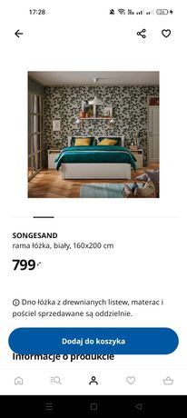 Łóżko 160x200 SONGESAND IKEA  z pojemniakami na posciel