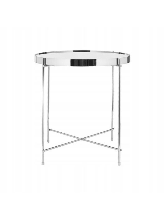 OKAZJA! Westwing nowy stolik boczny kawowy srebrny chrom lustro 42 cm