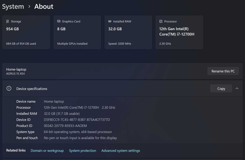 Ноутбук Gigabyte AORUS 15 XE4