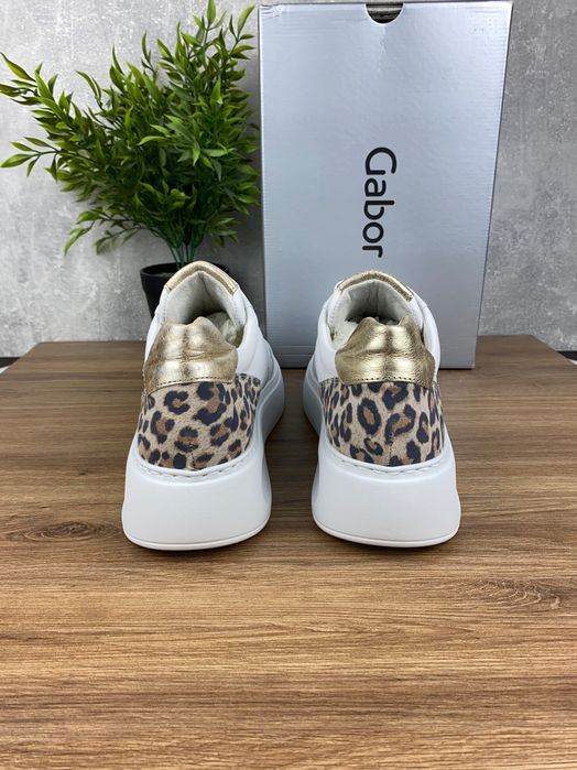 Buty damskie Gabor r. 40,5 – eleganckie sneakersy z motywem panterki