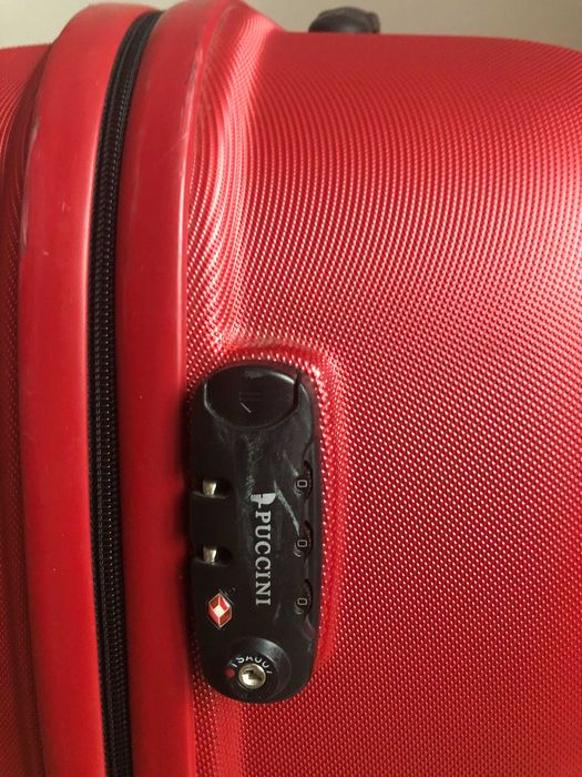 Duża walizka PUCCINI podróżna twarda ABS czerwona na zamek 4 koła
