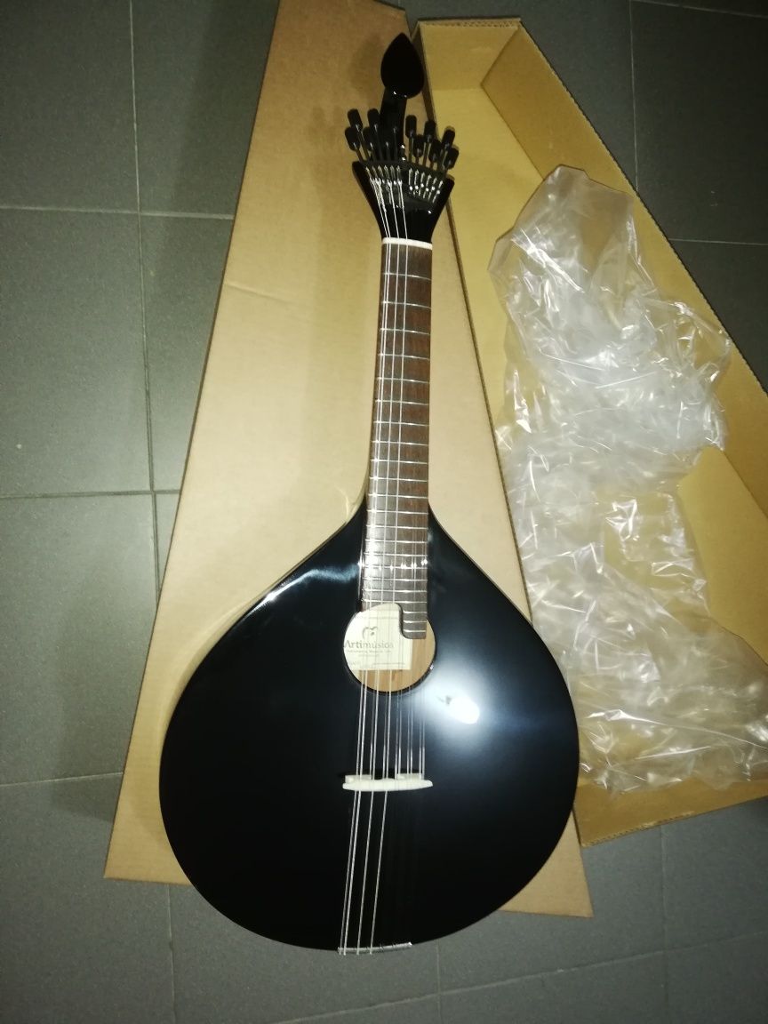 Guitarra portuguesa fado Coimbra preta + kit
