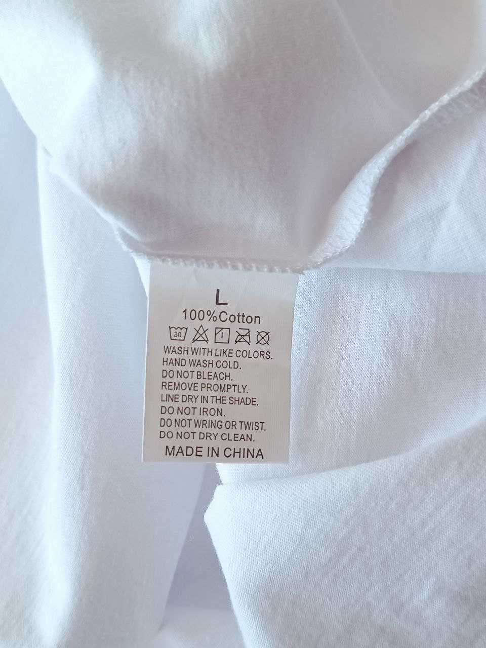Nowa biała koszulka t-shirt z nadrukiem kota 100% bawełna damska 40 L