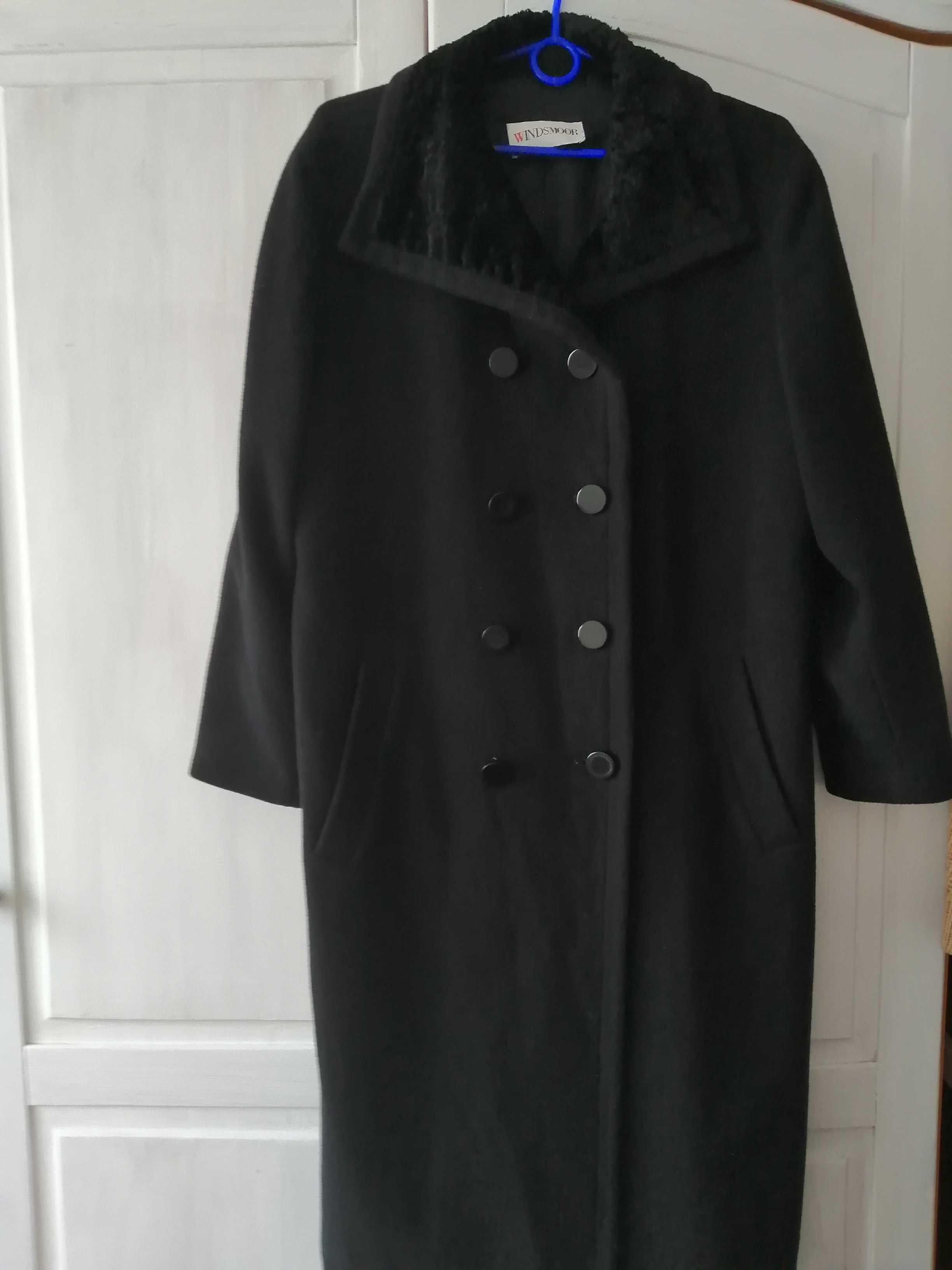 elegancki czarny damski płaszcz renomowanej marki Windsor U.K. r.40