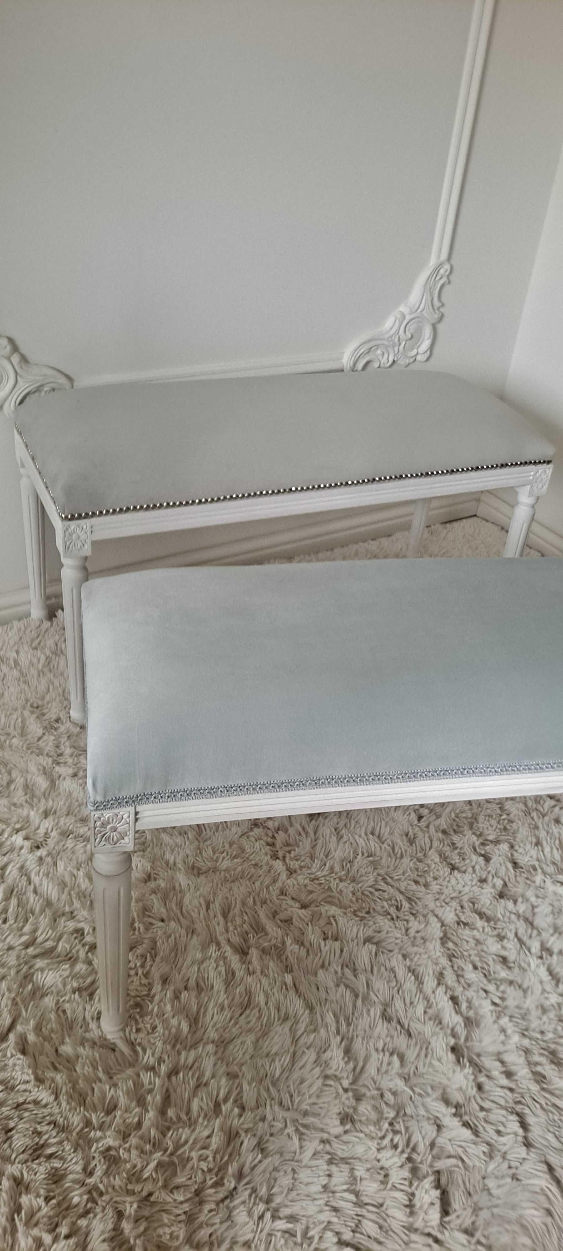 Stylowa pufa, ławeczka, siedzisko Ludwik, Shabby Chic, Medalion, Prowa