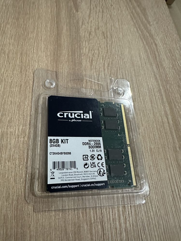 Crucial DDR4 - 2666 Sodimm оперативна памʼять 8gb