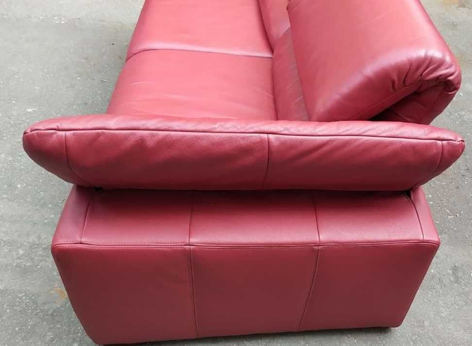 Кожаный диван красный двойка реклайнер «Hi-Tech» из Германии! (230808)
