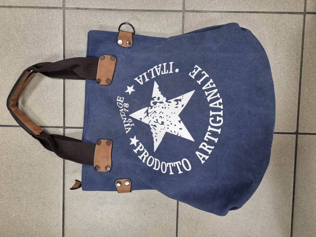 Torebka damska shopper granatowa