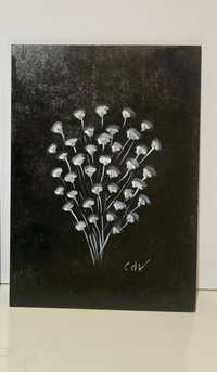 Obraz "Kwiaty" biało- czarny