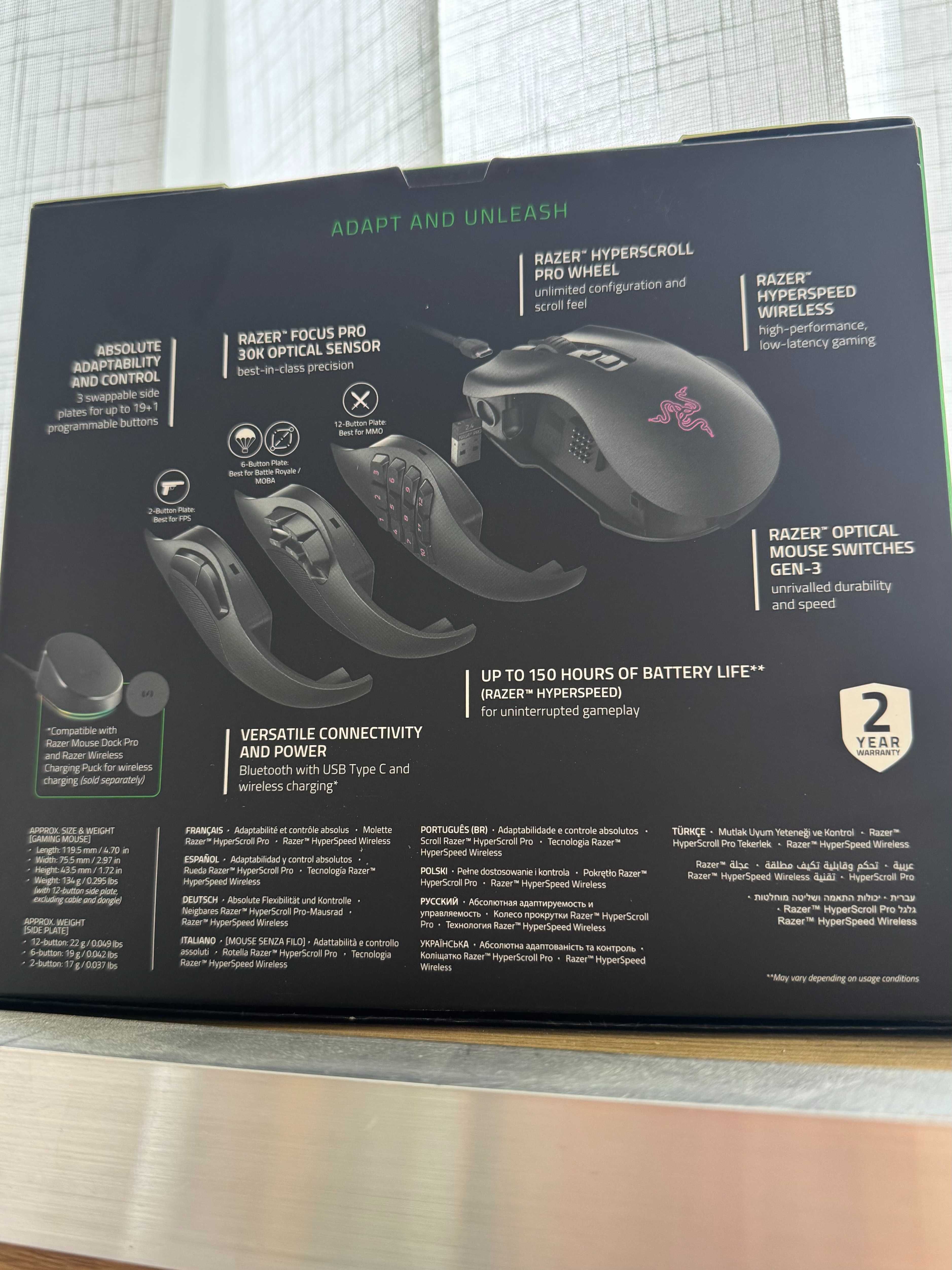 Mysz Razer Naga V2 Pro - 3w1, idealna do MMO, MOBA i FPS!