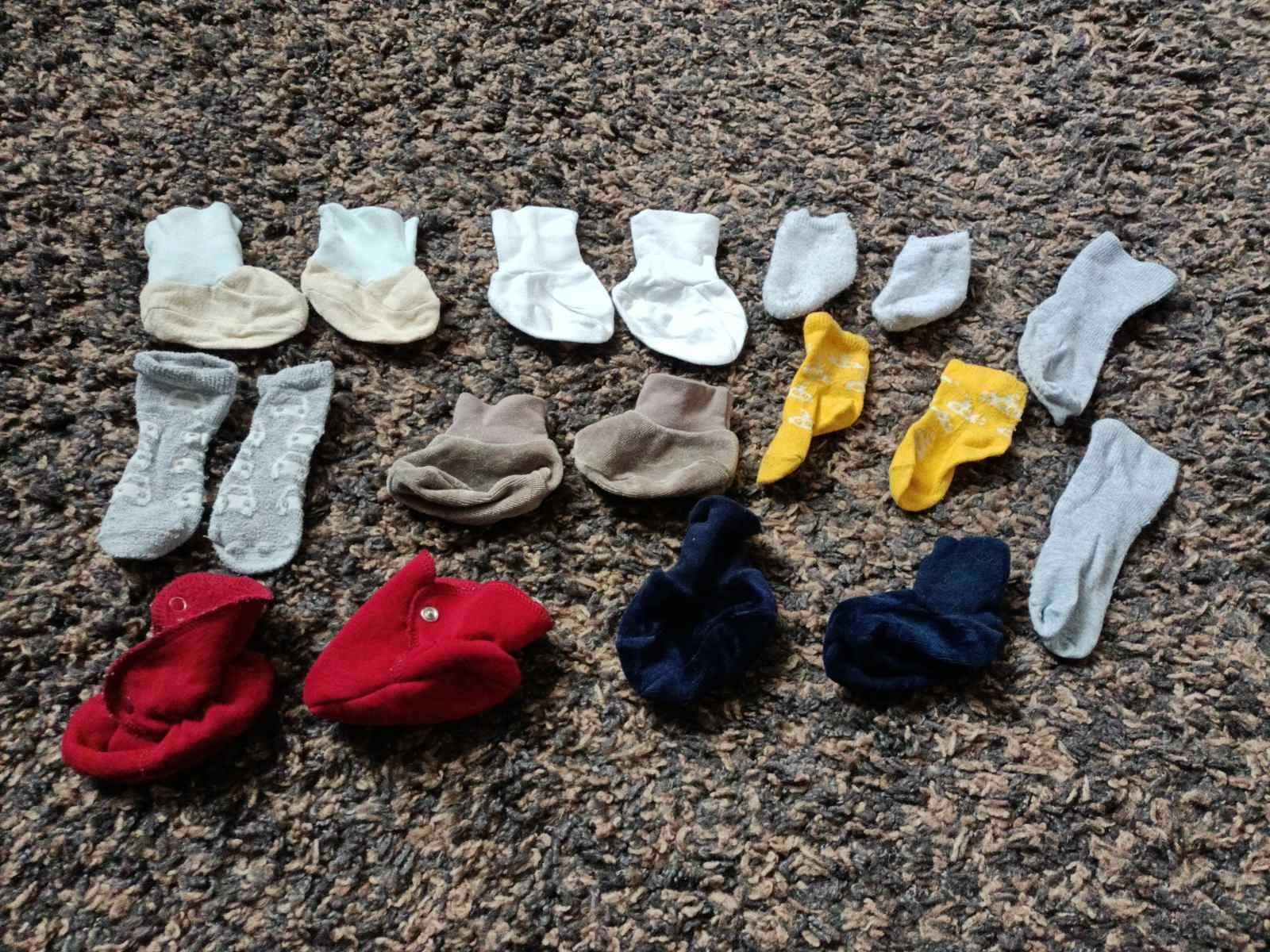 Царапки, носочки, пинетки для новорожденных, байка, 0-6 месяца