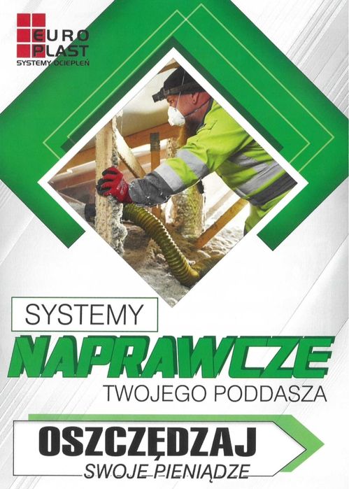 Ocieplenie Poddasza Piana PUR Celuloza Wełna Naprawa dachu po Kunie