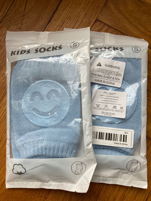 Bawełniane nakolanniki dla niemowląt błękitne