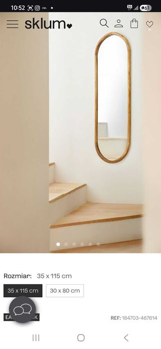 Nowe lustro, drewno mango . Sklum