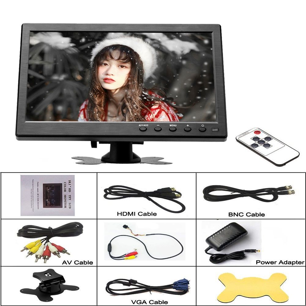 Monitor LCD 10,1" 2 saídas vídeo para carro e mini TV NOVO