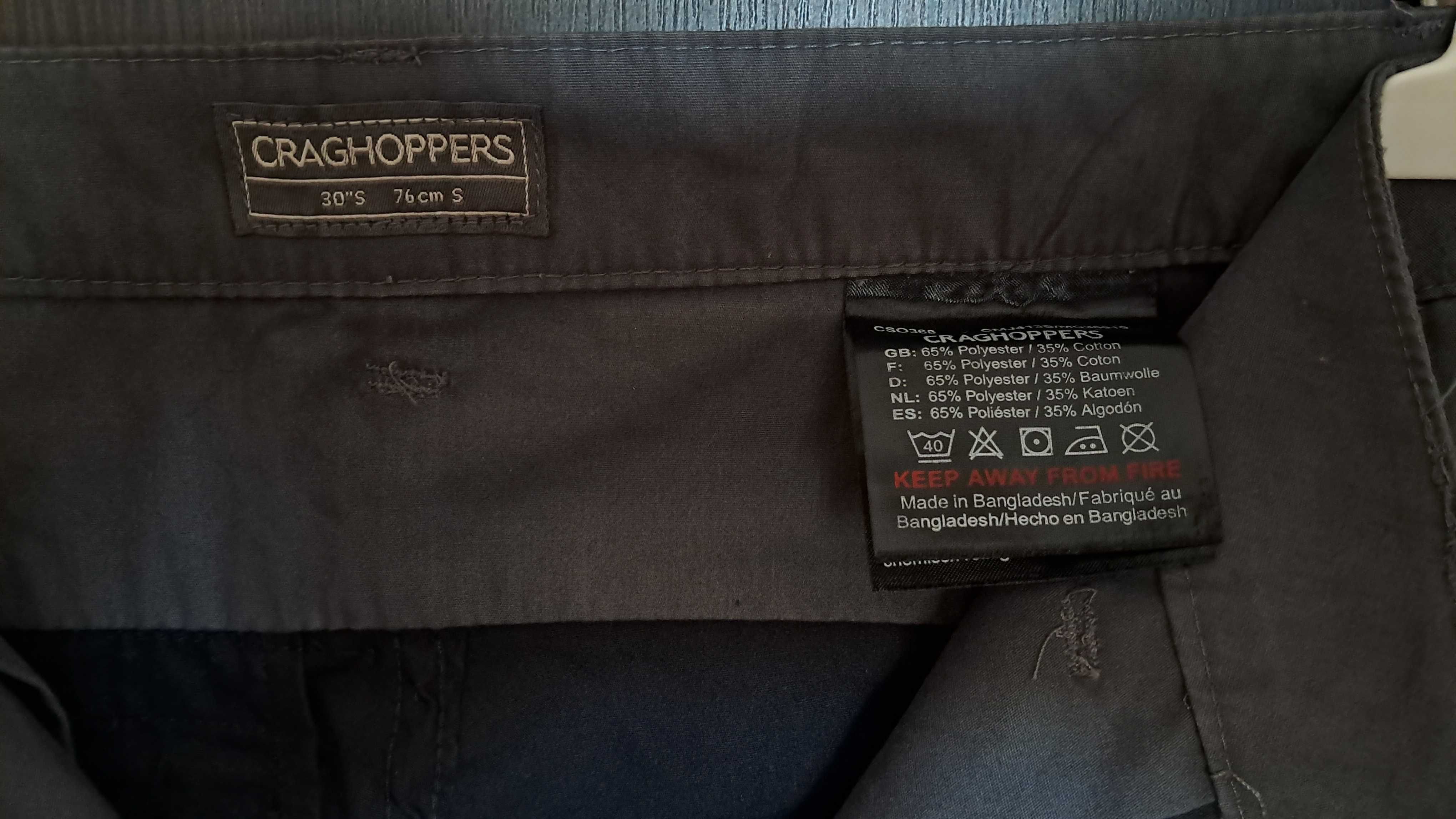 Craghoppers spodnie trekkingowe męskie S szare jak BG grafit 76 cm